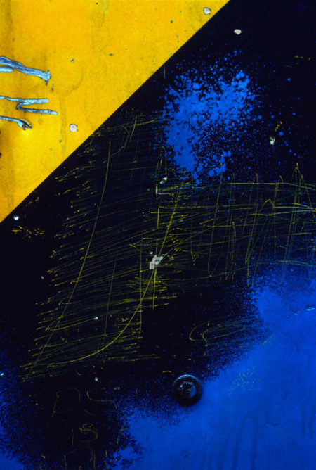 Sign, yellow and blue photo by Jay Snively
